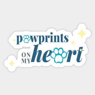 Pawprints on my Heart dog animal lover sparkle Sticker